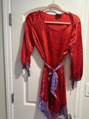 Hale Bob-belted silk dress